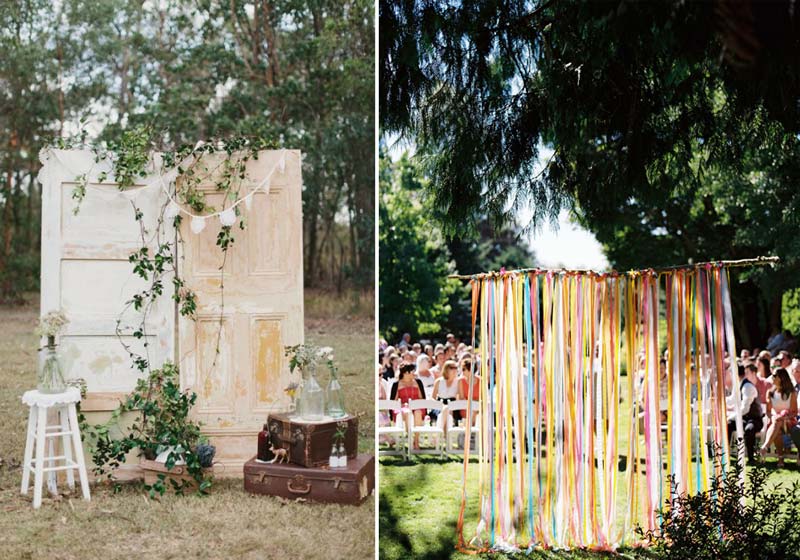 Casamento ao ar livre: Inspirações para decorar o altar da cerimônia - cetim