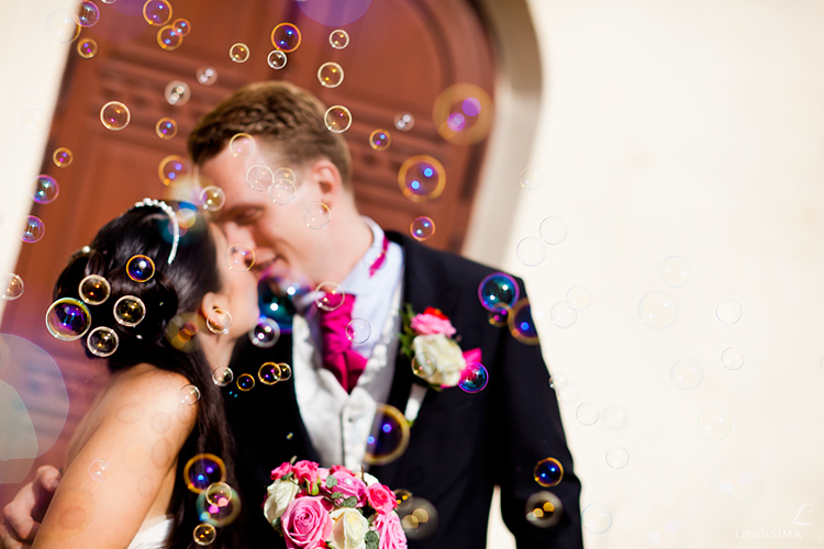 Bolinhas de sabão no casamento