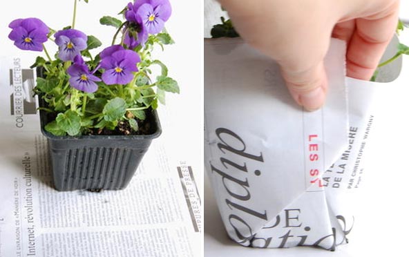 Faça você mesmo: Arranjinhos de flores feitos com jornal