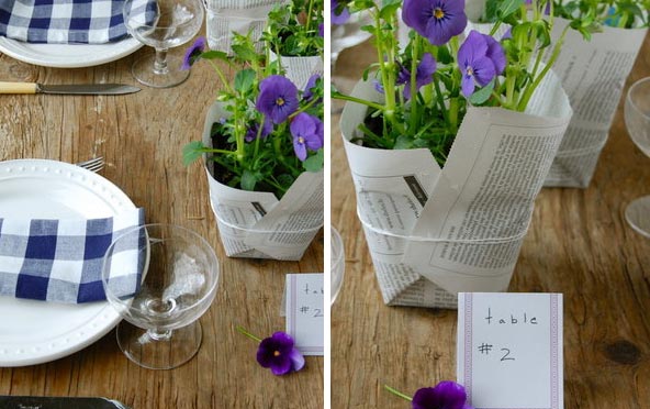Faça você mesmo: Arranjinhos de flores feitos com jornal