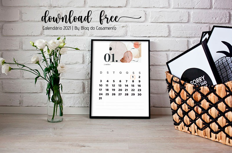 Download gratuito: Calendário 2021 | Blog do Casamento