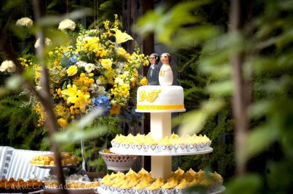 decoração de casamento amarela