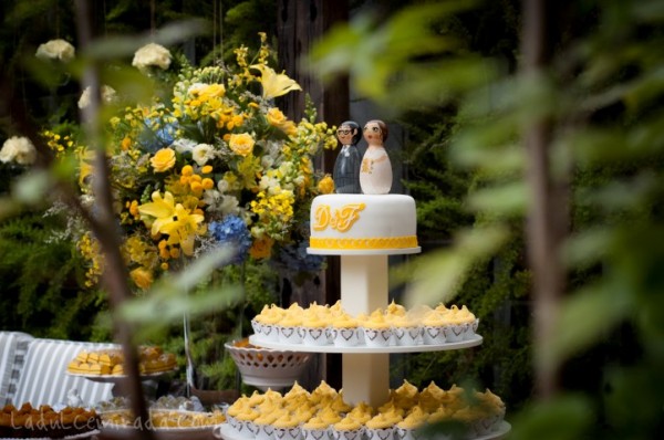decoração de casamento amarela