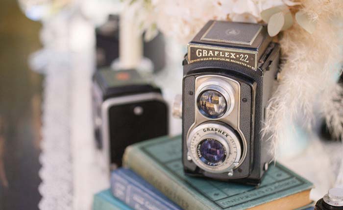 #coisinhasqueamamos: Câmeras antigas na decoração do casamento