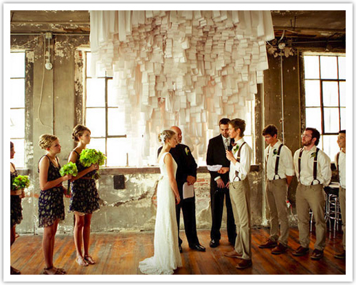decoração de casamento com papel 