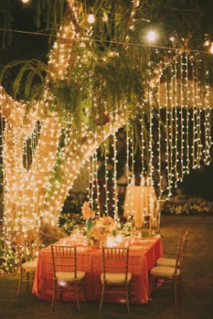 decoração de casamento com luzes de natal