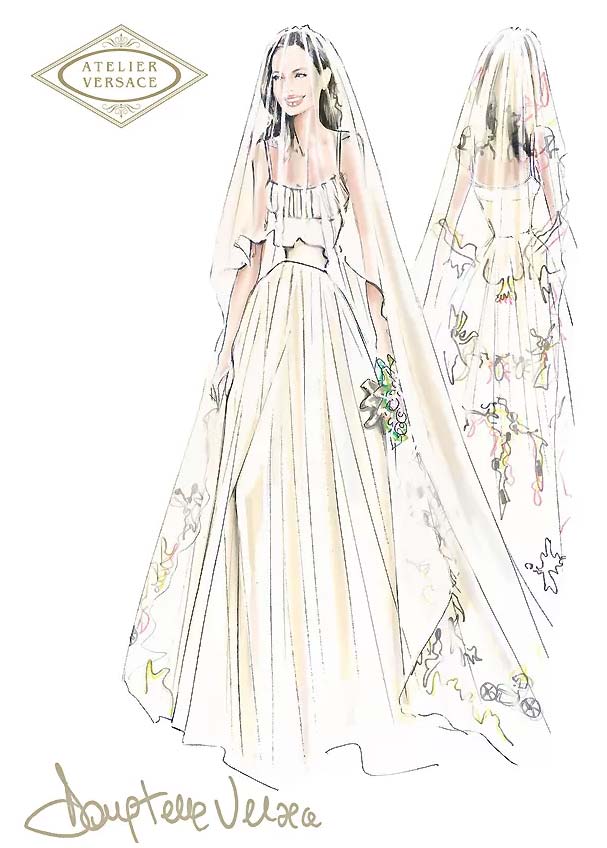 O vestido de noiva de Angelina Jolie